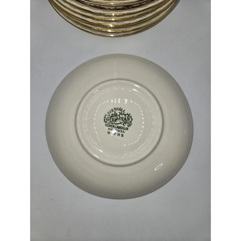 Homer Laughlin Eggshell Georgian Floral Cup & Saucer Sets Gold Trim M47N5 (24)